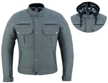 BLACKWILD Urban Style Motorradjacke Herren | Streetstyle Motorradjacke mit abnehmbar Kapuze | Textiljacke Männer mit CE Schulter Ellbogen für Radfahren Roller und Touren