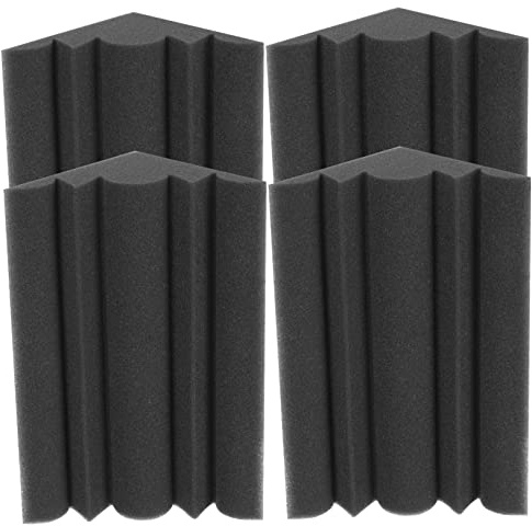 Warmhm 4 Stück Schwarze Akustikpaneele aus Schaumstoff Bogenförmige Schallabsorptionsplatten für Wände und Türen Einfach zu Schneiden und Formen für Musikstudios