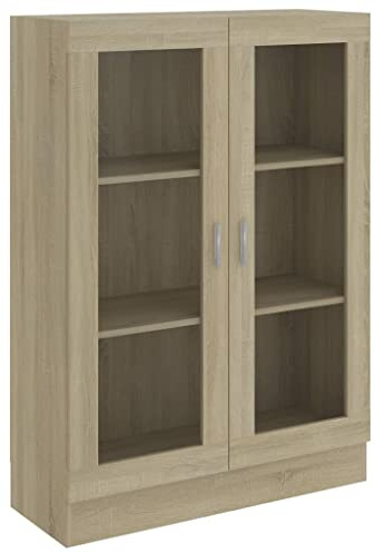 vidaXL Vitrinenschrank Sonoma-Eiche 82,5x30,5x115 cm Holzwerkstoff