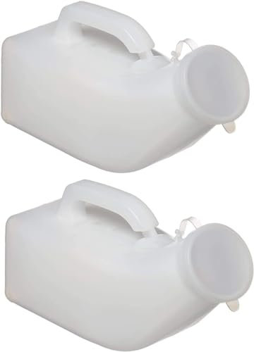 BULINO Urinflasche for Männer und Frauen, männliches Urinal, Lange Hals-Inkontinenz-PIPI-Flasche, durchsichtiger Kunststoff, 1200 ml auslaufsicheres Gerät, tragbare Urinalflasche, Deckel