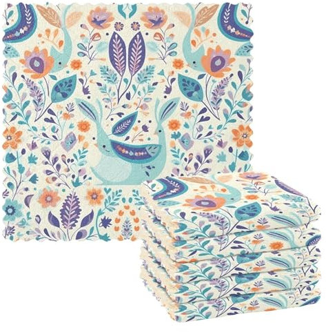 Blumen Gras Vögel Azaleen Blau Orange Mikrofaser Handtuch Now Designs Geschirrtuch Country Terry Küche Geschirrtücher Küche Hängende Handtücher