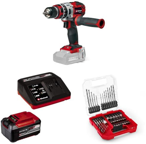 Einhell Professional Akku-Schlagbohrschrauber TP-CD 18/80 Li-i BL Power X-Change (18 V, Brushless, 80 Nm, Schlagbohrfunktion, 13 mm Bohrfutter, 2 Gang, inkl. PXC-Starter-Kit, inkl. Bit- und Bohrerset)