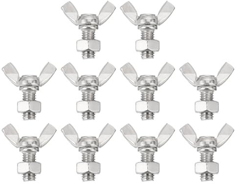 QUARKZMAN 20 Stück M8-1.25x16mm metrische Flügelschrauben mit 20 Stück Muttern, Schmetterlingsschrauben aus Edelstahl 304, Maschinenbefestigung Daumenschrauben mit metrische Flügelschrauben