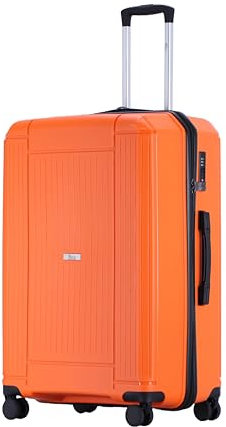 PCG THE HARD CASE (Orange, L -Premium Hartschalenkoffer-mit TSA Schloss-4 Rollen-Leichter Reisekoffer- robust & stabil -Trolley mit Teleskoparm