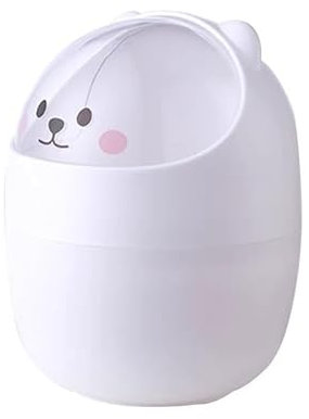 VVHFXD Mini-Mülleimer, Desktop-Tischabfalleimer Mit Deckel, Cartoon Abfalleimer, Tragbarer Abnehmbarer Mülleimer Für Badezimmer, Zuhause, Büro
