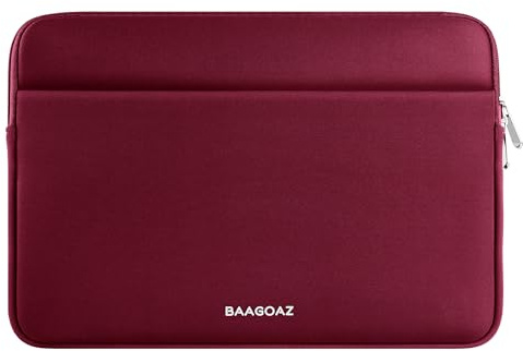 BAAGOAZ Housse Ordinateur 15,6 à 16 Pouces, Pochette de Protection, Rouge | Sacoche avec Poche Avant, Compatible avec 15,6-16 Pouces PC Portable Chromebook Ultrabook Netbook