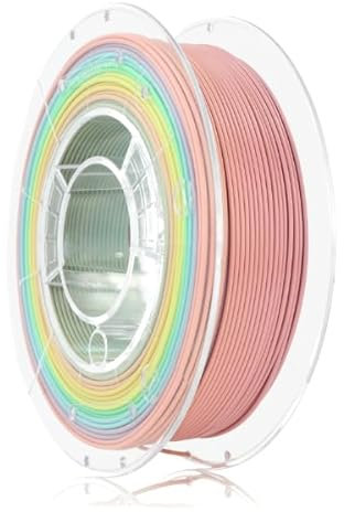 ROSA3D PLA Rainbow Pastell Filament 1.75 mm für 3D Drucker | Leicht Matt PLA Rainbow 3D Drucker Filament | Regenbogen Pastel Spule 0,35 kg