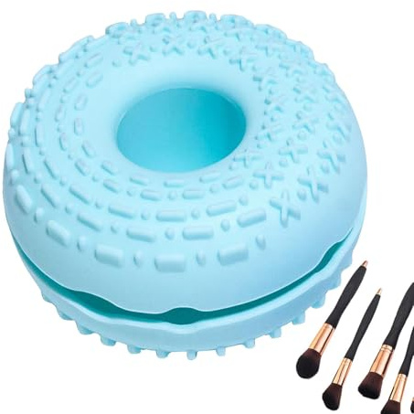 Make-up-Pinsel-Reinigungsschüssel – Silikon-Make-up-Pinsel-Waschschüssel, multifunktionale Silikon-Waschschüssel, Donut-Form, Reinigungspads für Lidschatten-Pinsel, Rouge-Pinsel