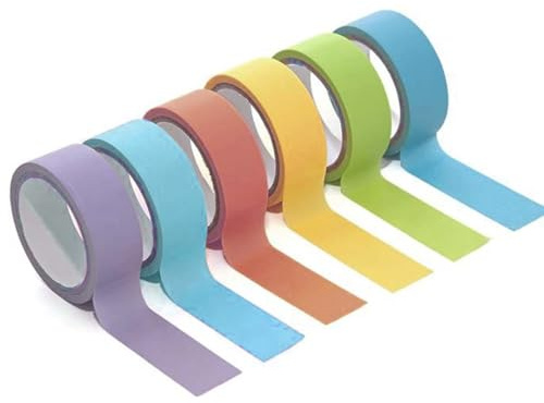 BQRKOTM 6 Rollen Washi Tape Set Masking Tape, kreppband bunt, 15mm x 2m Dekorative Washi Tape Kinder, für Weihnachten DIY Scrapbooking Handwerk Geschenke Verpackung (Regenbogen)