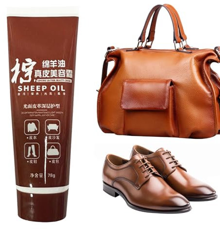 Crema per pelle per borse | Crema per la cura della pelle resistente alle macchie | Balsamo portatile per scarpe in pelle per stivali, divani, marrone, Refer to description, marrone, Refer to