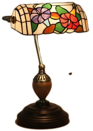 JPXXFM Lampada da Tavolo banco di Lettura Lampada Lettura in Stile Barocco in Vetro colorato per Soggiorno Camera da Letto da Letto
