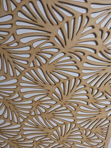 Panel decorativo de madera, tabique de pared, rejilla de cubierta de radiador, decoración de muebles, corte láser de tablero MDF de 3 mm de grosor (tamaño 1200 mm x 610 mm), patrón de cruz (017C).