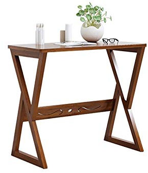 Petit bureau d'étude moderne en bois de noyer, table basse stable et haute capacité de charge pour chambre à coucher et dortoir (marron, 60 x 40 x 70 cm)