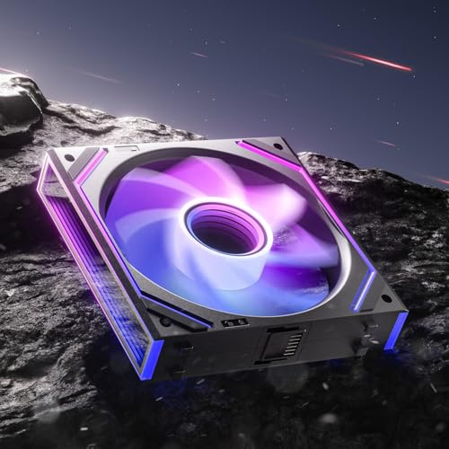 AsiaHorse DAWN Pro RGB PC Lüfter 120MM Reverse Gehäuselüfter, ARGB Daisy Chain PC Lüfter [Infinity Mirror] [HDB] 71 CFM/1850 RPM/2.6MMH2O 4 Pin PWN & 5V 3Pin ARGB für Asus Aura ASRock GIGABYTE MSI