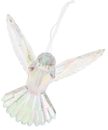 Amosfun Transparenter Acryl VogelanhäNger Zierkolibri Deko HäNgende Figur FüR Kinderzimmer Wohnzimmer Und Weihnachtsbaum 4.3 Zoll Kristallklarer Schillernder Hummingbird