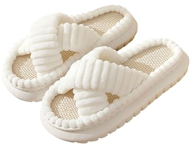 Pantofole Donna,Ciabatte Ortopediche Donna di Spugna Aperte con Pelo Rosa Pantofole Chiuse in Cotone Gomma Infradito Alte