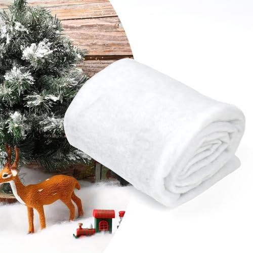 Vurixfo Fake Snow Blanket, 40x150cm Christmas Artificial Snow Roll Outdoor Christmas Snows Blanket Cover Thick White Soft Fluffy Faux Snows Backdrop for Winter Wonderland Holiday Party Decor