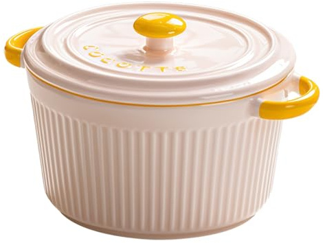 Jaamyears Zwiebelsuppenschalen, 400 ml, niedliche Suppentasse mit Griffen und Deckel, Keramik-Suppentöpfe, ofenfest