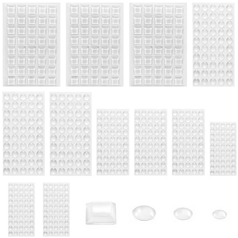 ALONK 570 Stück Gummipuffer Selbstklebend, Transparent Gummifüße Selbstklebend für Glasplatten, Türen, Schränke und Schubladen (4 Größen)