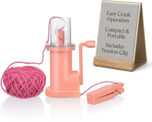 Mikikit Handheld Cord Knitting Machine Pink 13.60X6.00X5.70cm | with Complete Instructions and Clips, Children and Adults can Operate, Small and Light, Easy to Operate, Very Suit