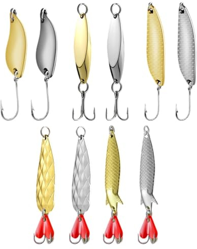 Fiskbete, blinkers, spoons, fiske tackle spinner med krok | skedblinkers, för reservoardamm, strand, hav, surning, sjö, flod, utomhus