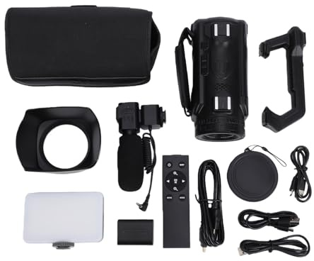 KIMISS Videocamera 4K da 56 MP Zoom Ottico 6x Zoom Digitale 20x Videocamera con Touch Screen, Luce di Riempimento per Microfono Esterno per Streaming Live Professionale