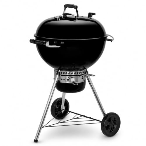 Barbacoa de Carbón – Parrilla de Acero con Ventilación Regulable, Rejilla Superior para Verduras, Estante Inferior, Mango Resistente al Calor, Gran Superficie de Cocina (Redonda XL)