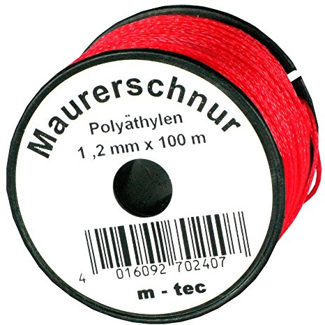 Lot-Maurerschnur 100 m x Ø 1,2 mm Rot