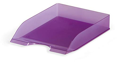 Durable Briefablagen (Basic, für Format DIN A4 bis C4, stapelbar) 6 Stück, lila transparent, 1701673992