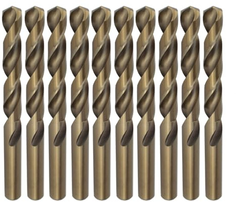 Weischer® - HSS-Co Spiralbohrer Ø 4,5 mm | 10 Stück | Stahlbohrer Metallbohrer Eisenbohrer | Cobald Bohrer für Metall, Stahl, Aluminium, Edelstahl | stabil & bruchfest