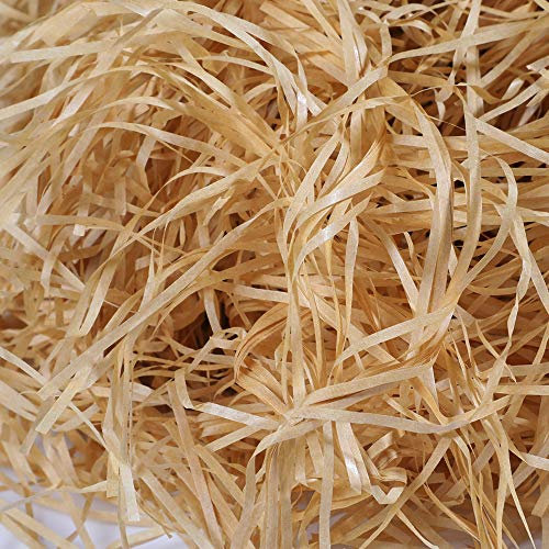 Hifot 100 Gramm Raffia Geschreddertes Papier Hamper Shred Geschenk Füllung Geschenk Hamper füllen Verpackung Party Supplies - Khaki