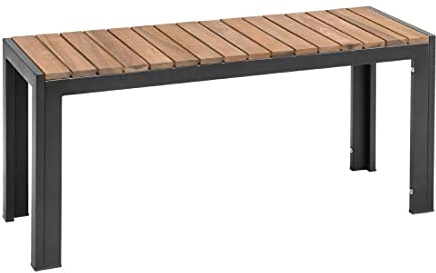 Bolero DS154 Stahl- und Akazienholzbänke, 100cm, 2 Stück