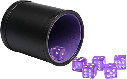 Würfelbecher aus Kunstleder mit Samt innen, leise im Schütteln, für Liars Würfel, Farkle Yahtzee Brettspiele