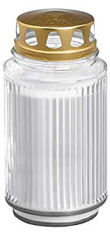 bolsius Lanterne funéraire avec couvercle - Blanc - Durée de combustion : environ 100 heures - 143 x 19 mm