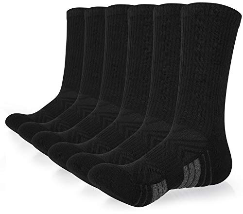 coskefy Sports Socks Thick Cushion Walking Thermal Crew Athletic Socks for Outdoor Work Hiking Trainer (6 Pairs)