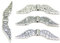 20 Flügel Engel Metallperlen Engelsflügel Perlen 32mm Antik silber Perlenengel Metall Spacer Schmuckteile DIY für Armbänder, Halskette M391
