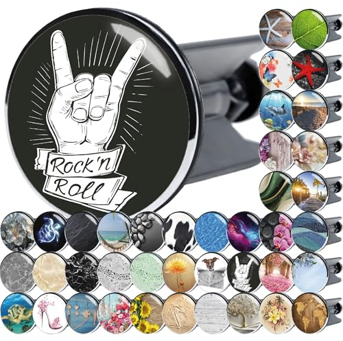 Sanilo Waschbeckenstöpsel, viele schöne Stöpsel für das Waschbecken zur Auswahl, universal mit Motiv (Rock ´n´Roll)