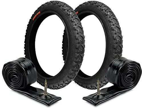 ECOVELO 2 Copertoni 12 1/2 X 1.75 2 1/4 (47-203) + Camere d'Aria per Mountain Bike Bambino | Pneumatici MTB Neri per Bicicletta