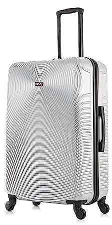 DUKAP INCEPTION Luggage with Spinner Wheels | Durable Lightweight Hardshell Suitcase, Travel Bag with Handle and Trolley, 20-Inch Carry On Small Luggage | Silver