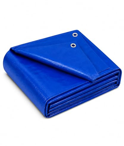 5 x 6 m Blue Heavy Duty Tarpaulin Waterproof Cover Tarp Ground Camping Sheet Tent