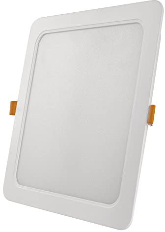 EMOS LED Panel 24 W, quadratische 2400 lm Deckenleuchte, Einbauleuchte 22 x 22 cm, Neutralweiß 4000 K, inkl. LED-Treiber, extra flach, Einbautiefe 2,6 cm, Weiß