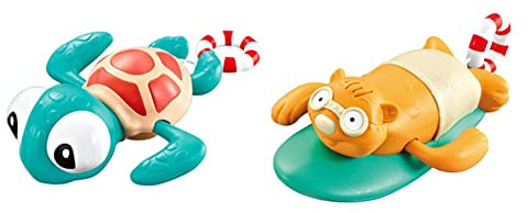 ISAKEN 2 Stück Baby Badespielzeug Badewannenspielzeug Wasserspielzeug Kinder Spielzeug Badewanne Pool Spielzeug Uhrwerk Schwimmbad Spielzeug Badewannenspielzeug zum Kinderbaden Geeignet