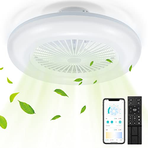 Vigevee 80W Ventilateur de Plafond avec éclairage, LED Variable Lumière du Ventilateur Mode été Hiver, avec Télécommande et APP, 6 Vitesses de Vent 3000-6500K, pour Salon Chambre 1 pièces