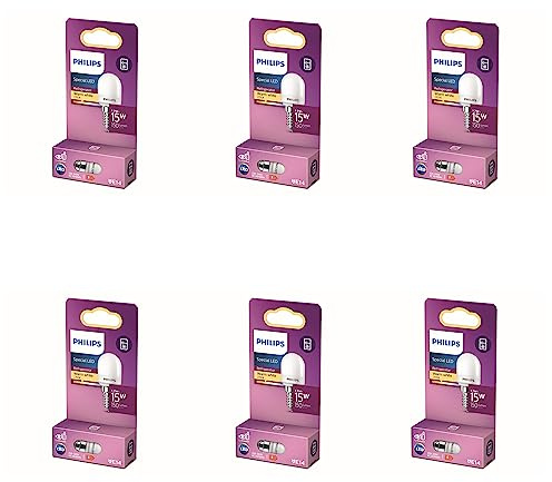 Philips Vorteilspaket - E14 - Kühlschrank LED Lampe - Matt - 15W - Nicht dimmbar - Warmweißes Licht - Set 6 Stück