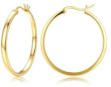 goldene creolen ohrringe gold creolen damen S925 Sterling Silber Post