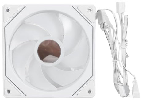 120mm ARGB PWM Case Fan,RGB Motherboard 800 to 2000RPM 4pin PWM Silent Computer Fan, RGB Motherboard Sync Computer PC Cooling Fans (Positive Leaf White)