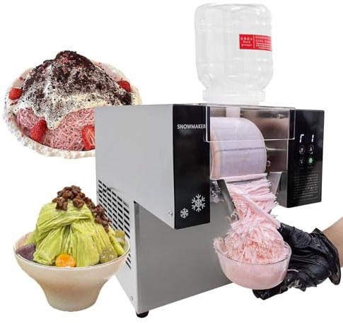 DPLXQPP 265 lbs/24H Commercial Snowflake Ice Machine,Top Mounted,Adjustable Speed ​​Machine,Stainless Steel Korean Shaved Ice Machine,Automatic Electric Ice Crusher,Suitable for Restaurants,220V