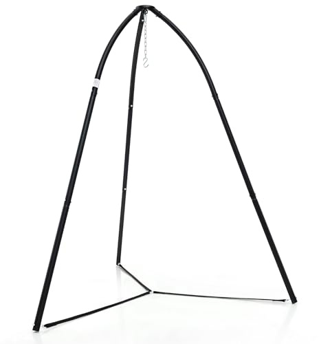COSTWAY Supporto per Sedia Sospesa in Metallo a Triangolo, Portata 200 kg | Supporto per Altalena con Catena Sospesa, per Patio e Giardino