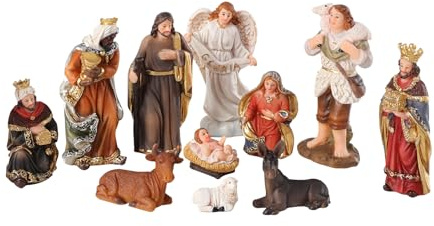 Yinns Nativity Scene Indoor 3.2 Inch Christmas Little People Nativity Set Christmas Decoration Xmas Tabletop Scenes Figures