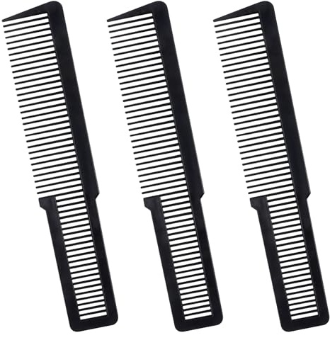 Flat Top Combs, 3 Pieces Plastic Hair Cutting Comb, Hair Cutting and Hairdressing Comb, Heat Resistant Flat Top Hairdressing Combs, Barber Styling Tool, Stylish Barber Tool
